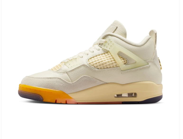 Air Jordan 4 Retro 'Shimmer' Sail Cream & Melon Orange Sneakers (WMNS)