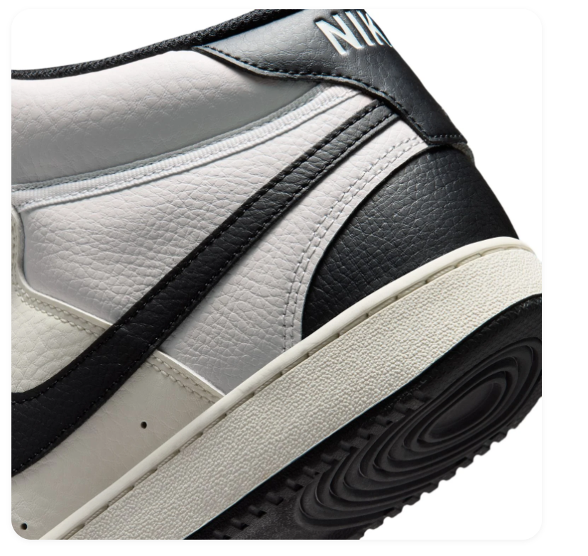 Nike Terminator Low 'Summit White & Black' Panda Two-Tone Leather, Bold Black Swoosh & Retro NIKE® Branding Classic Court Sneakers