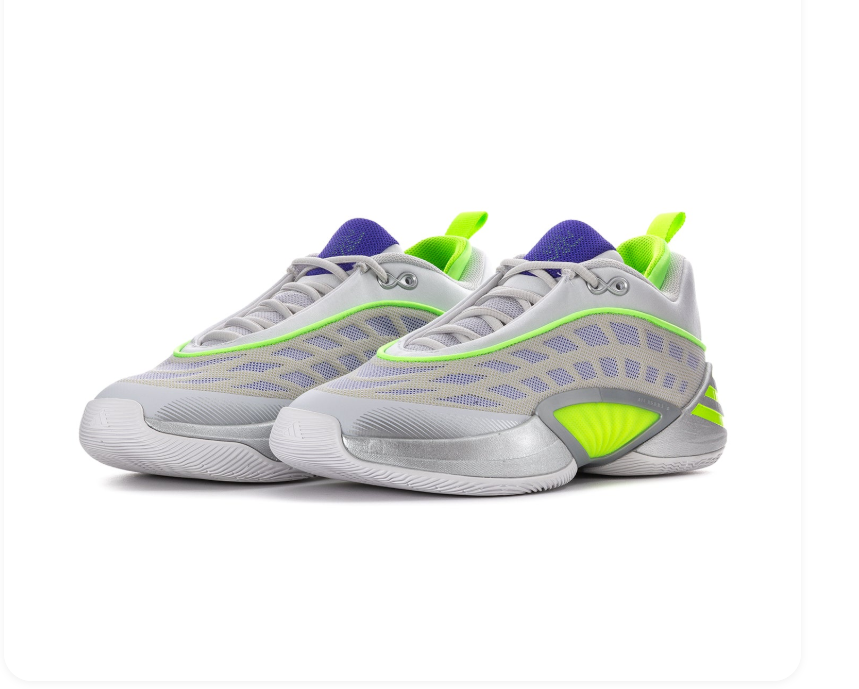 Adidas Crazy BYW X 2.0 'Silver & Volt' Metallic Silver Upper, Volt Boost Pod & Heel Pull, Purple Collar Lining, Volt 3-Stripes, White Round Laces & White Rubber Outsole High-Performance Basketball Lifestyle Sneakers