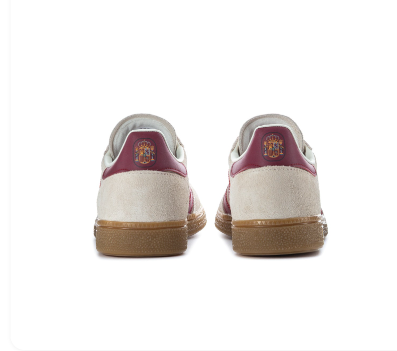Adidas Handball Spezial 'Cream White & Collegiate Burgundy' Cream Suede Upper, Burgundy 3-Stripes & Heel Collar, White Round Laces, Gold SPEZIAL Lettering & Gum Rubber Outsole Vintage Autumn Heritage Handball Lifestyle Sneakers