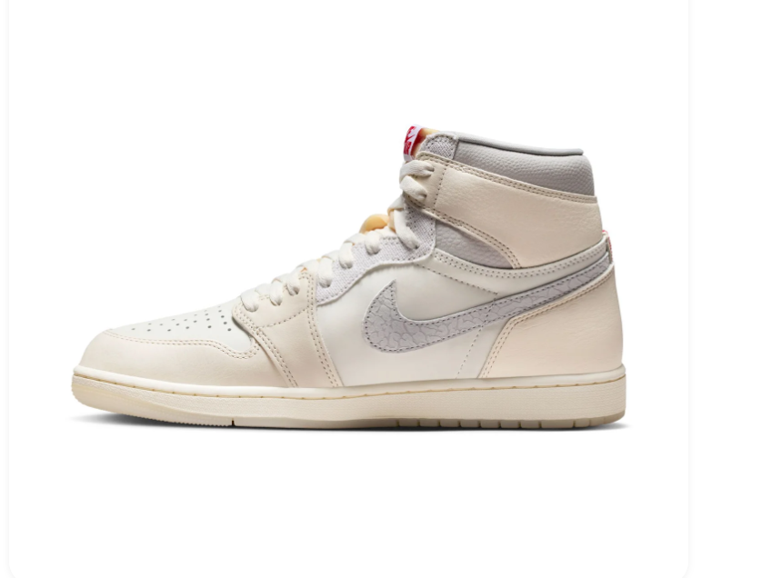 Air Jordan 1 Retro High OG 'Sail' Cream White & Grey Sneakers