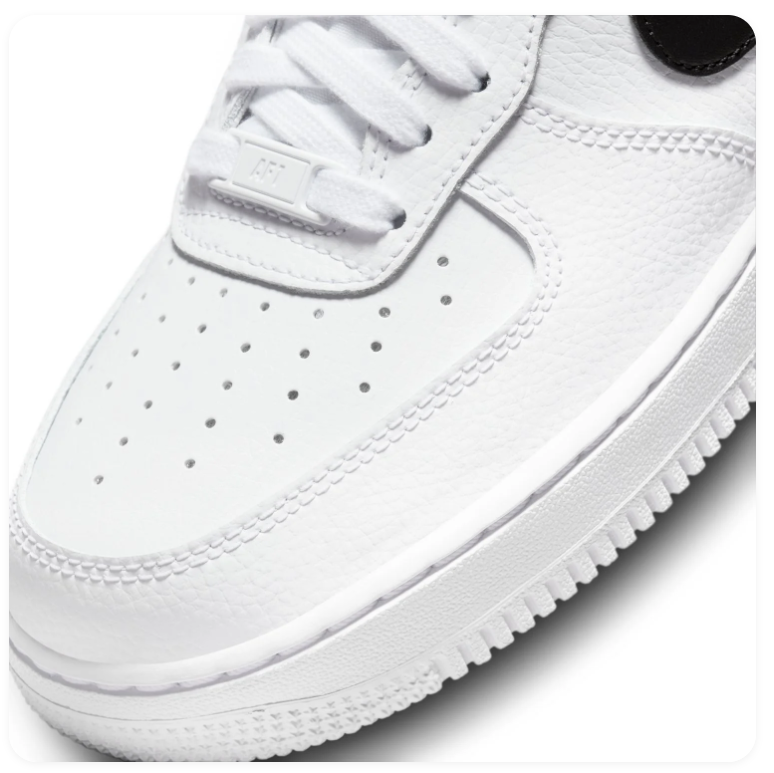 Nike Air Force 1 Low '07 'White & Black' White Leather Black Swoosh Classic Sneakers