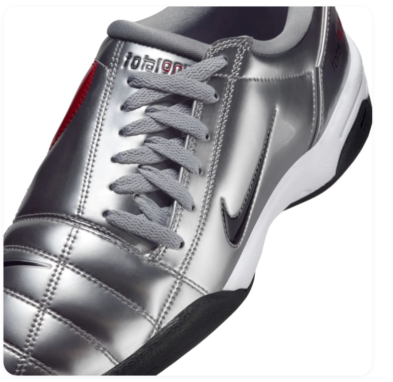Nike Total 90 III IC 'Metallic Silver' Silver & Red Football-Inspired Lifestyle Sneakers