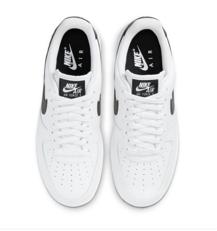 Nike Air Force 1 Low '07 'White & Black' White Leather Black Swoosh Classic Sneakers