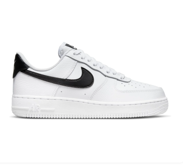 Nike Air Force 1 Low '07 'White & Black' White Leather Black Swoosh Classic Sneakers