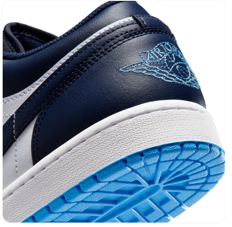 Air Jordan 1 Low 'Midnight Navy' Dark Blue & White Sneakers