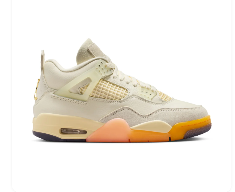 Air Jordan 4 Retro 'Shimmer' Sail Cream & Melon Orange Sneakers (WMNS)