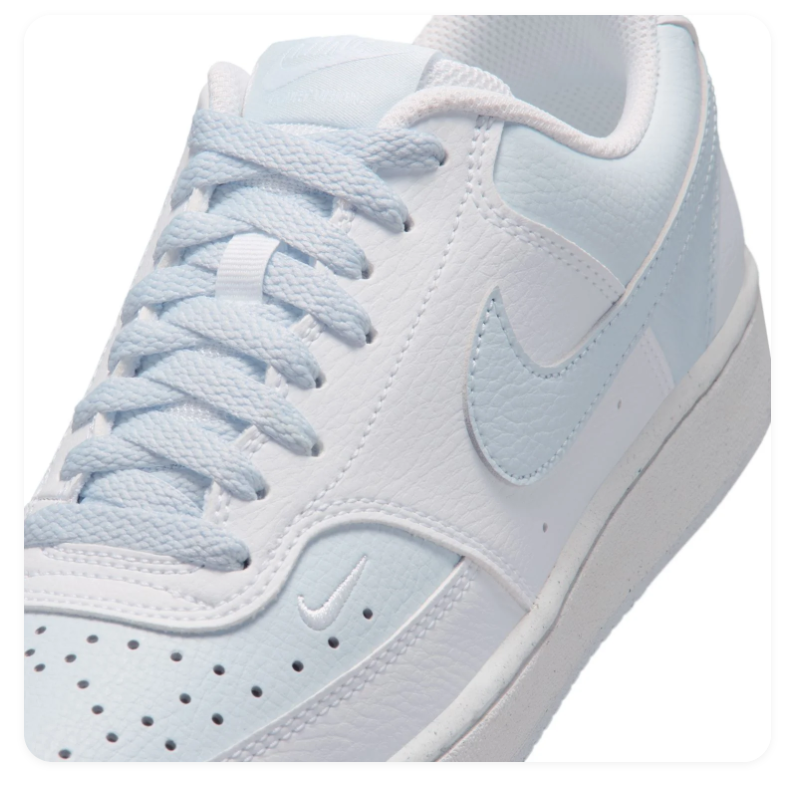 Nike Court Vision Low 'Triple White' All-White Tonal Leather Minimalist Basketball Sneakers