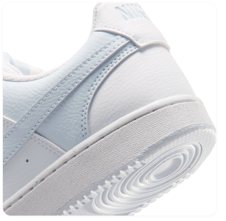 Nike Court Vision Low 'Triple White' All-White Tonal Leather Minimalist Basketball Sneakers