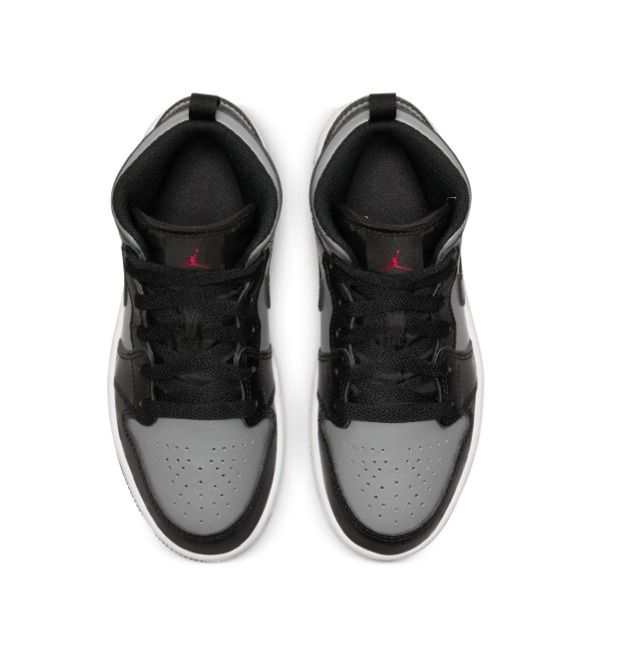 Air Jordan 1 Mid 'Shadow' Black Grey & Red Sneakers