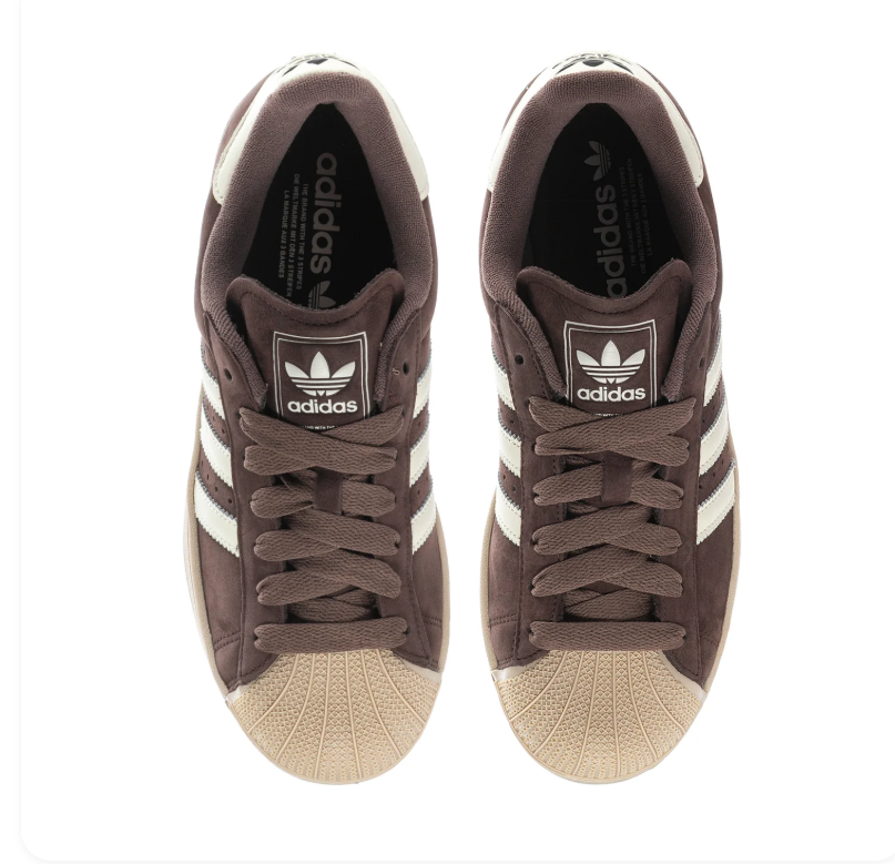 Adidas Superstar 'Dark Brown & Cream White' Dark Brown Suede, Cream White 3-Stripes, Gold Shell Toe, Trefoil Heel Tab & Sand Midsole Earthy Retro Lifestyle Sneakers