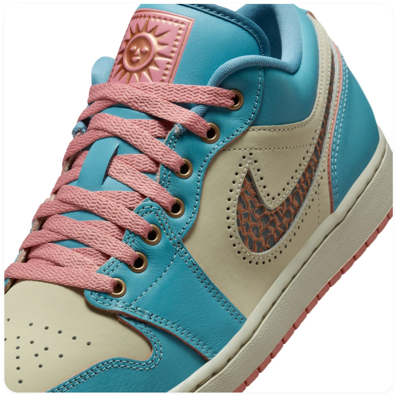 Air Jordan 1 Low SE 'Celestial' Cerulean Blue, Cream & Pink Bloom Sneakers (WMNS)