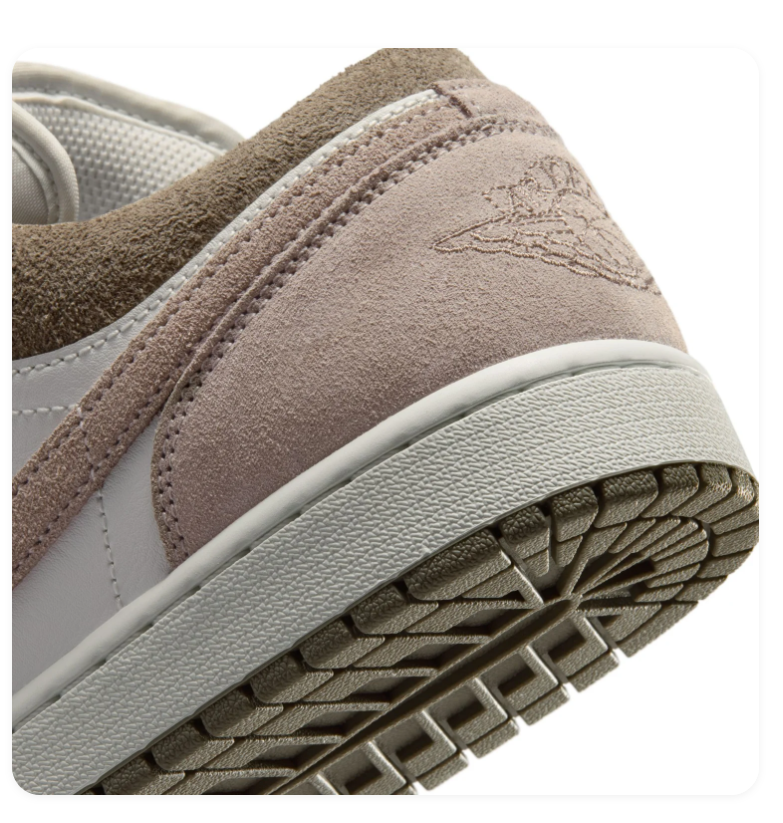 Air Jordan 1 Low 'Latte' Brown Suede & White Sneakers