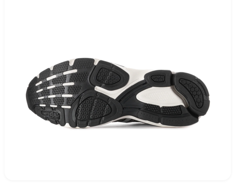 Adidas Spiritain 2000 'Grey & Silver' Charcoal Hex Mesh, Silver Metallic Overlays, Dark Grey 3-Stripes, Black Heel Guard & Off-White Chunky Midsole Y2K Retro Running Lifestyle Sneakers