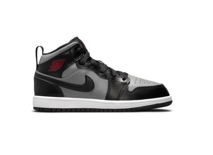 Air Jordan 1 Mid 'Shadow' Black Grey & Red Sneakers