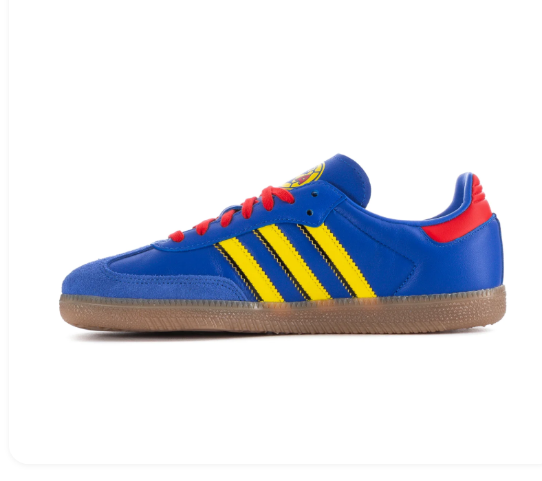 Adidas Samba OG × Club América 'Royal Blue & Yellow' Blue Leather Upper, Yellow 3-Stripes & SAMBA Lettering, Red Round Laces, Red Heel Pull, Club América Crest, Blue Suede T-Toe & Gum Outsole Limited Edition Football Club Collaboration Lifestyle Sneakers