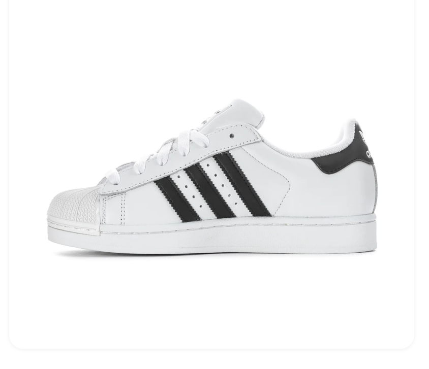 Adidas Superstar 'Cloud White & Core Black' White Leather, Black 3-Stripes, Iconic Shell Toe, SUPERSTAR Embroidery, Square Trefoil Tongue Label & White Rubber Outsole Legendary Retro Basketball Lifestyle Sneakers