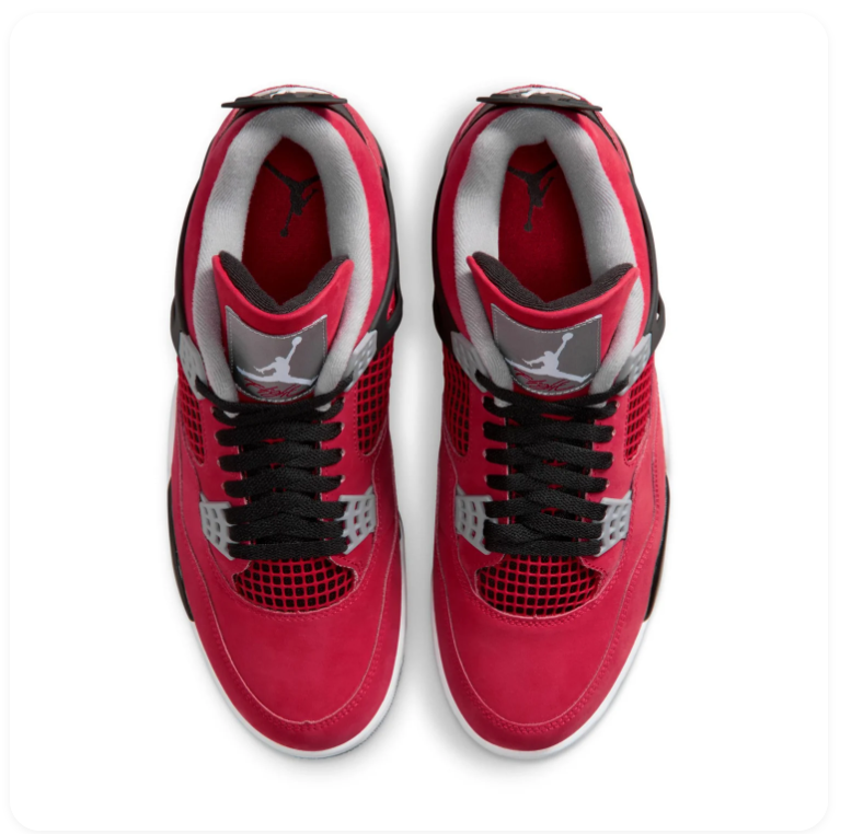 Air Jordan 4 Retro 'Toro Bravo' Fire Red Black & Grey Sneakers