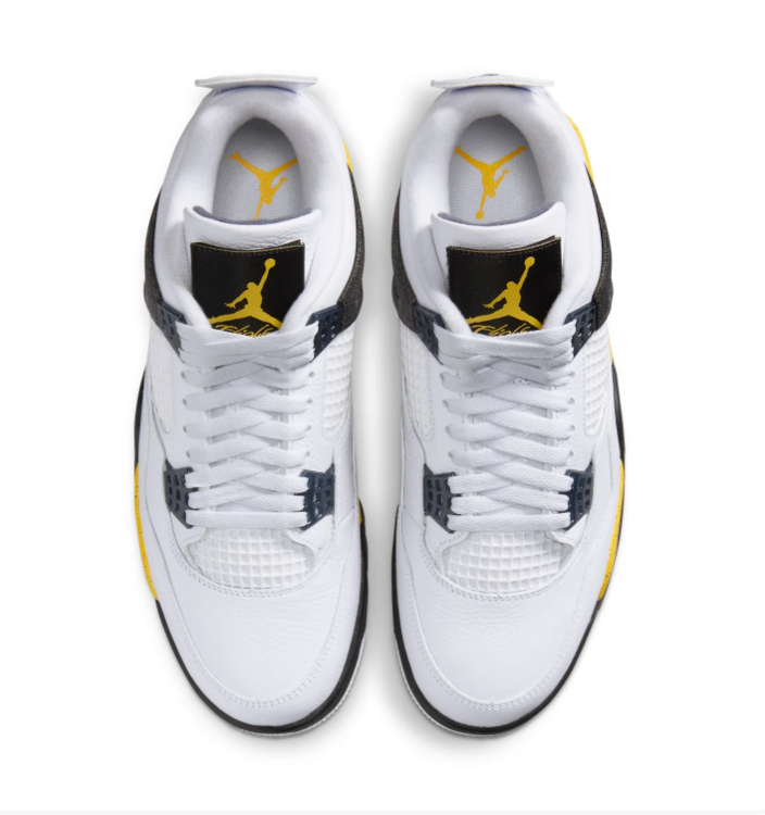 Air Jordan 4 Retro 'Yellow Thunder' White Black & Yellow Sneakers