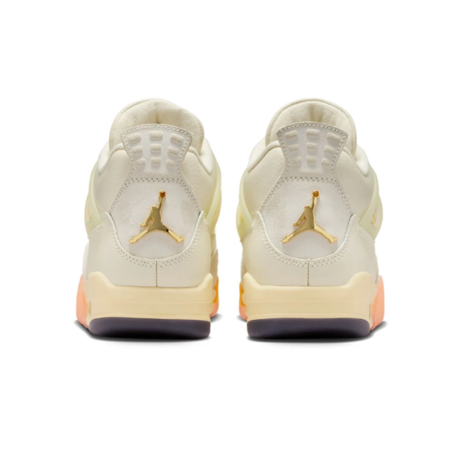 Air Jordan 4 Retro 'Shimmer' Sail Cream & Melon Orange Sneakers (WMNS)