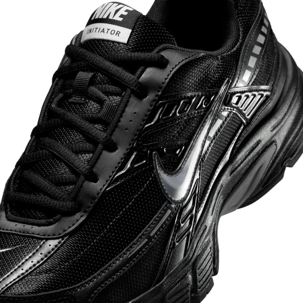 Nike Initiator 'Triple Black' Black & Silver Retro Running Sneakers