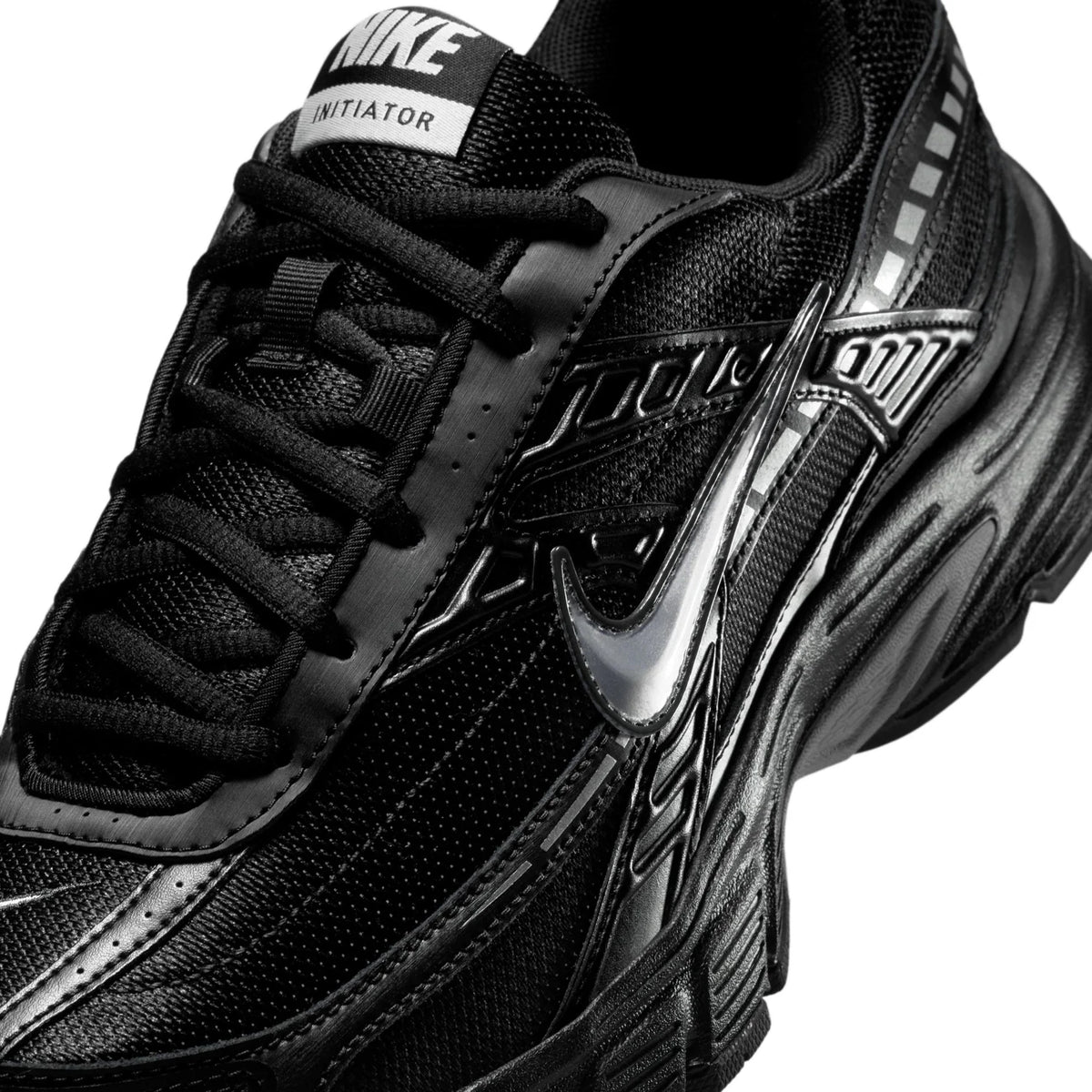 Nike Initiator 'Triple Black' Black & Silver Retro Running Sneakers