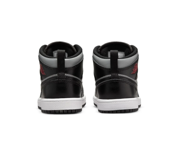 Air Jordan 1 Mid 'Shadow' Black Grey & Red Sneakers