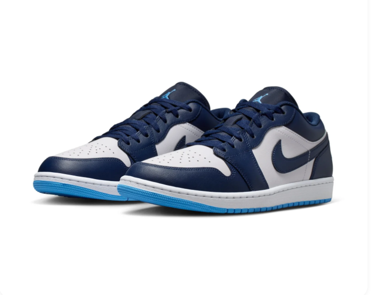 Air Jordan 1 Low 'Midnight Navy' Dark Blue & White Sneakers
