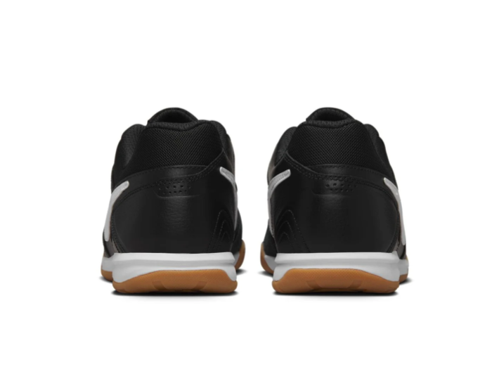 Nike Tiempo Legend 10 Academy IC 'Black & White' All-Black Leather, White Swoosh & Gum Flat Indoor Court Football Soccer Shoes
