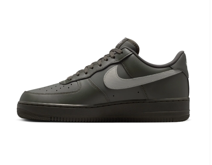Nike Air Force 1 Low '07 'Cargo Khaki & Reflect Silver' Olive Green Leather & Reflective Silver Swoosh Military AF1 Sneakers