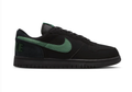 Nike Dunk Low 'Black & Green Noise' All-Black Suede & Gorge Green Swoosh Dark Street Retro Sneakers