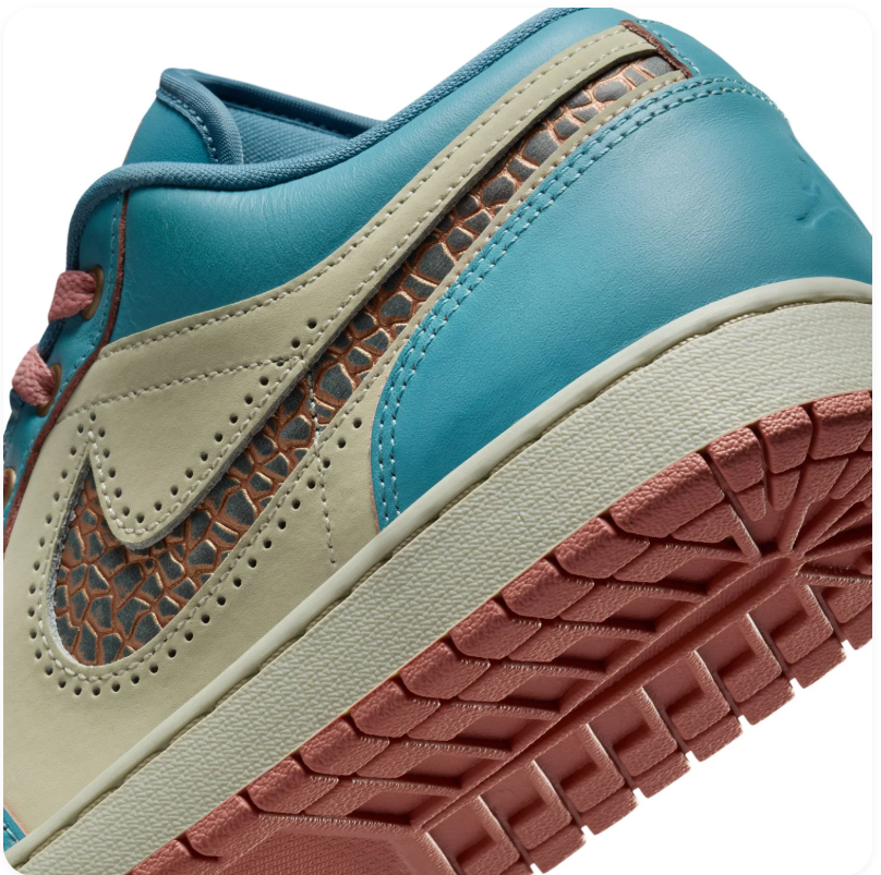 Air Jordan 1 Low SE 'Celestial' Cerulean Blue, Cream & Pink Bloom Sneakers (WMNS)