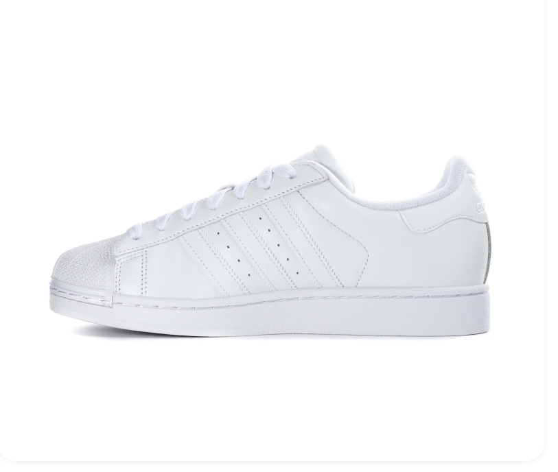 Adidas Superstar 'Triple White' All-White Leather Upper, Tonal White 3-Stripes, White Shell Toe, White Flat Laces, White Cupsole Midsole & White Rubber Outsole Purist Tonal All-White Retro Basketball Lifestyle Sneakers