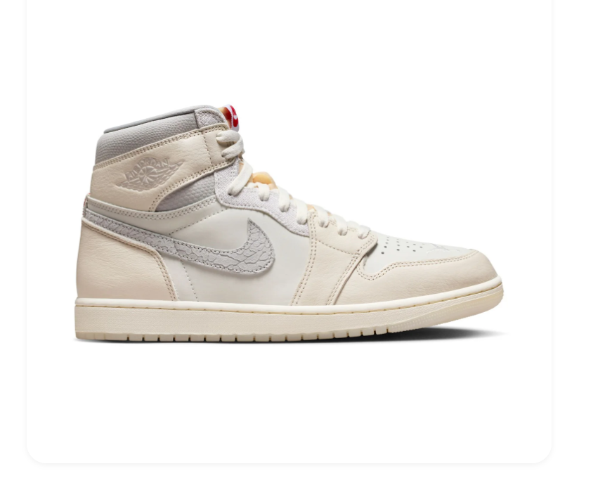 Air Jordan 1 Retro High OG 'Sail' Cream White & Grey Sneakers