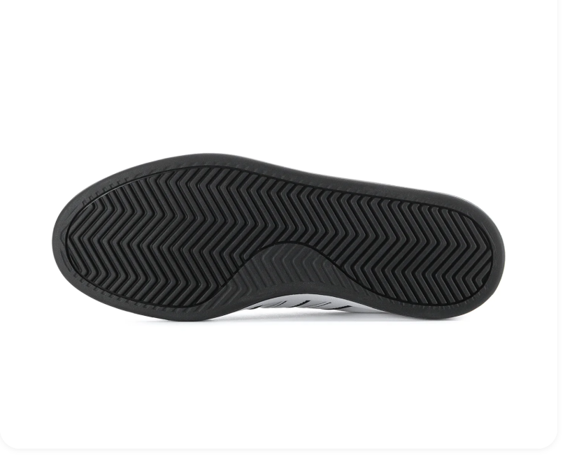 Adidas Grand Court 2.0 'Cloud White & Core Black' White Leather Upper, Black 3-Stripes, Black Round Laces, Black Collar, White adidas Heel Lettering, Clean White Midsole & Black Rubber Outsole Classic Tennis-Inspired Everyday Lifestyle Sneakers