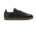 Adidas Samba OG 'Triple Black' All-Black Leather, Black Suede Toe Cap, Tonal Black 3-Stripes, Black Heel Tab, Blue OG Tongue Label & Gum Outsole Stealth Minimal Retro Football Lifestyle Sneakers