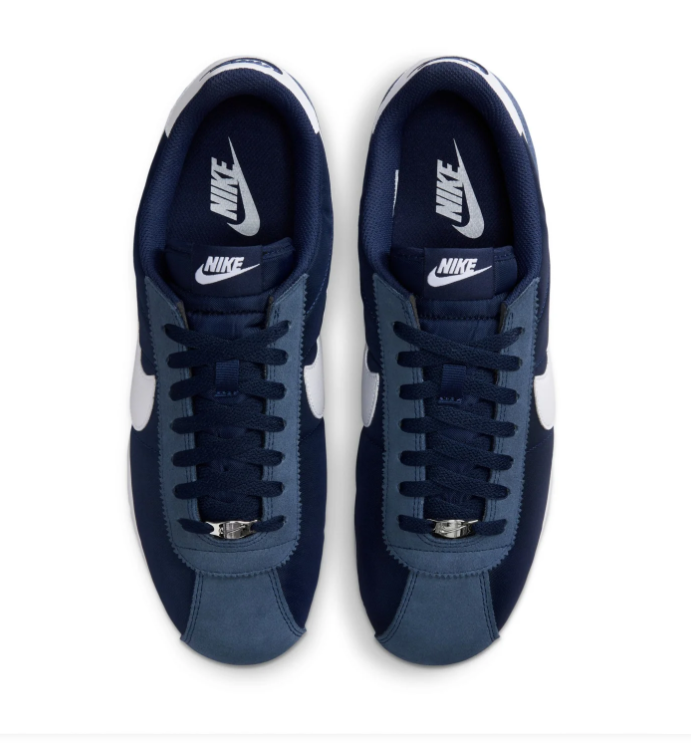 Nike Cortez 'Midnight Navy' Navy Nylon & White Swoosh Retro Classic Sneakers