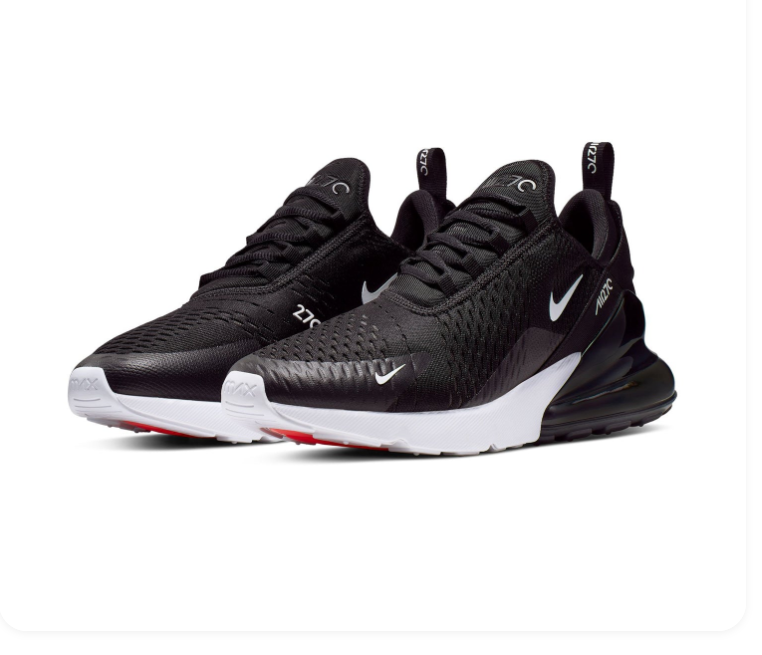 Nike Air Max 270 'Black & White' Black Mesh & White 270° Max Air Sneakers