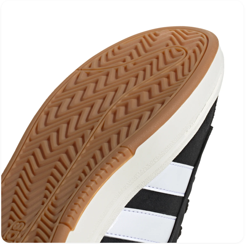 Adidas Grand Court Alpha 'Core Black & Cloud White' All-Black Suede, White 3-Stripes, adidas Heel Branding, Chalk White Chunky Midsole & Gum Outsole Premium Retro Court Lifestyle Sneakers