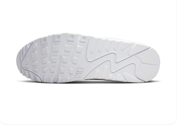 Nike Air Max 90 'White & Cool Grey' White Mesh & Leather Cool Grey Swoosh Classic Running Sneakers