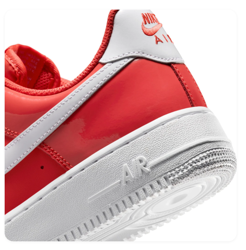 Nike Air Force 1 Low '07 'Habanero Red' Red Leather & White Swoosh Classic Sneakers