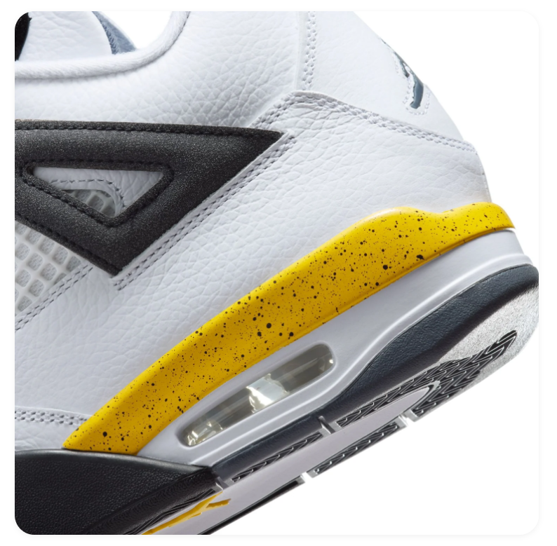 Air Jordan 4 Retro 'Yellow Thunder' White Black & Yellow Sneakers