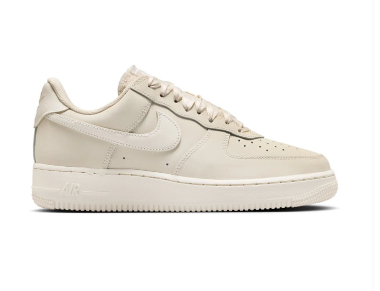 Nike Air Force 1 Low '07 'Sail' Tonal Cream Leather & Satin Lace Luxury Special Edition Sneakers