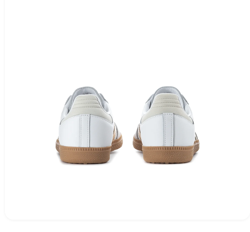 Adidas Samba OG 'Cloud White & Gold Metallic' White Leather, Clear Granite Suede Toe Cap, Gold Metallic 3-Stripes, White Heel Tab, Blue OG Tongue Label & Gum Outsole Elegant Luxe Retro Football Lifestyle Sneakers