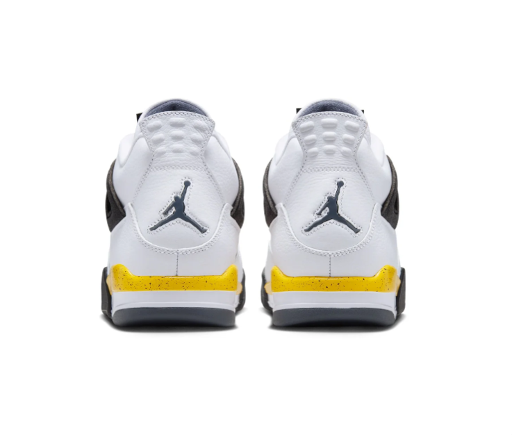 Air Jordan 4 Retro 'Yellow Thunder' White Black & Yellow Sneakers