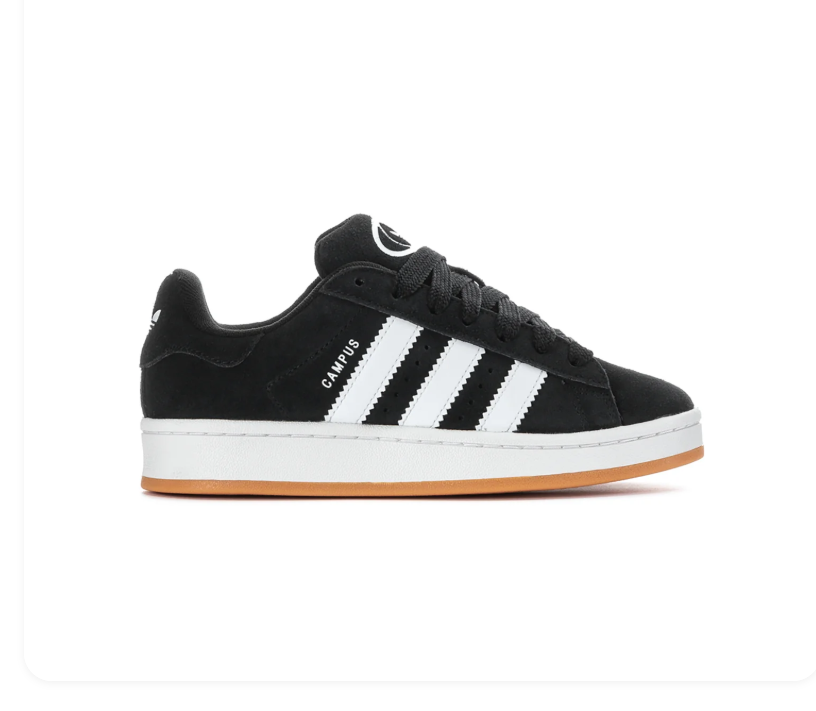 Adidas Campus 00s 'Black & White' All-Black Suede, White 3-Stripes, Trefoil Heel Patch & Gum Outsole Retro Y2K Collegiate Lifestyle Sneakers