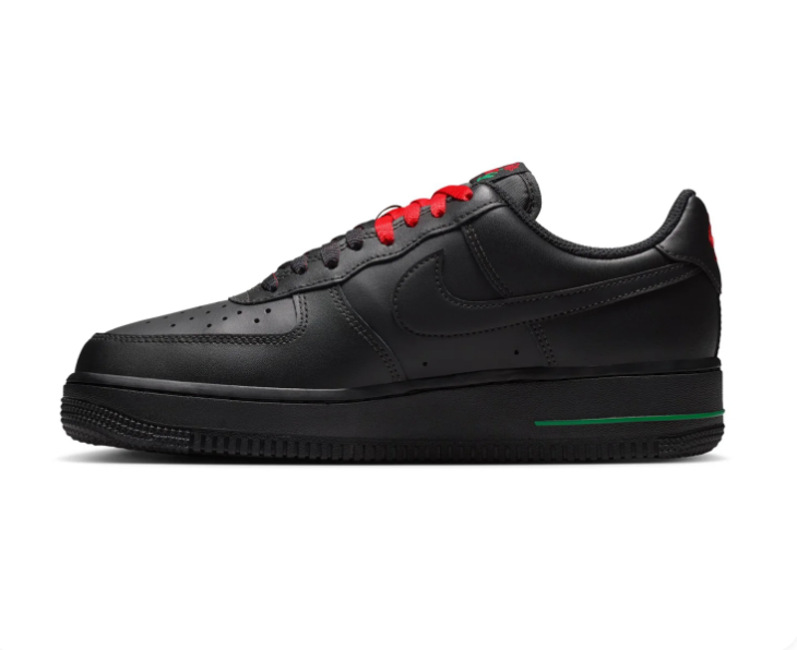 Nike Air Force 1 Low '07 'Rose' Black Leather & Red Rose Graphic Special Edition Sneakers
