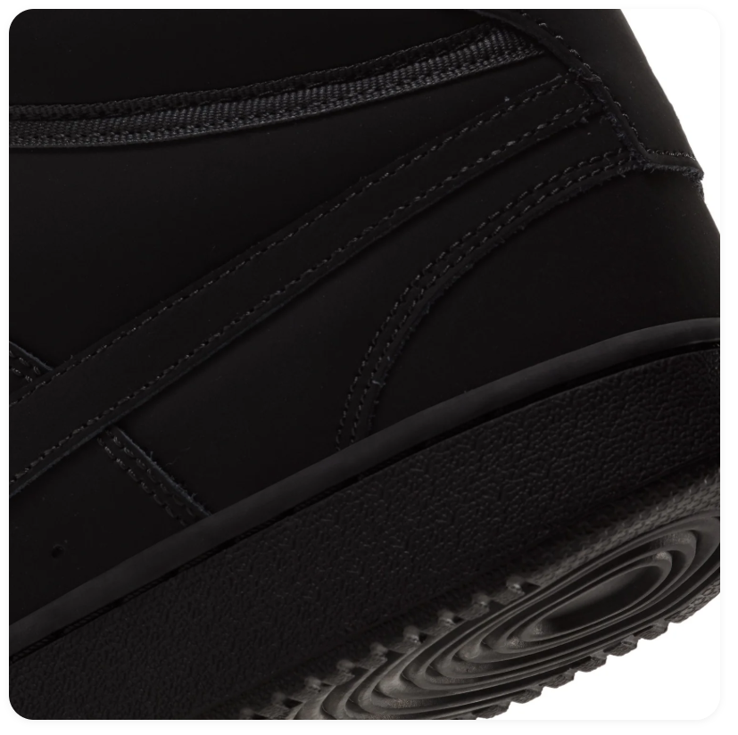 Nike Court Vision Mid 'Triple Black' All-Black Mid-Top Basketball Sneakers