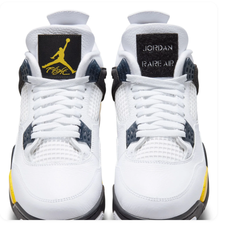 Air Jordan 4 Retro 'Yellow Thunder' White Black & Yellow Sneakers
