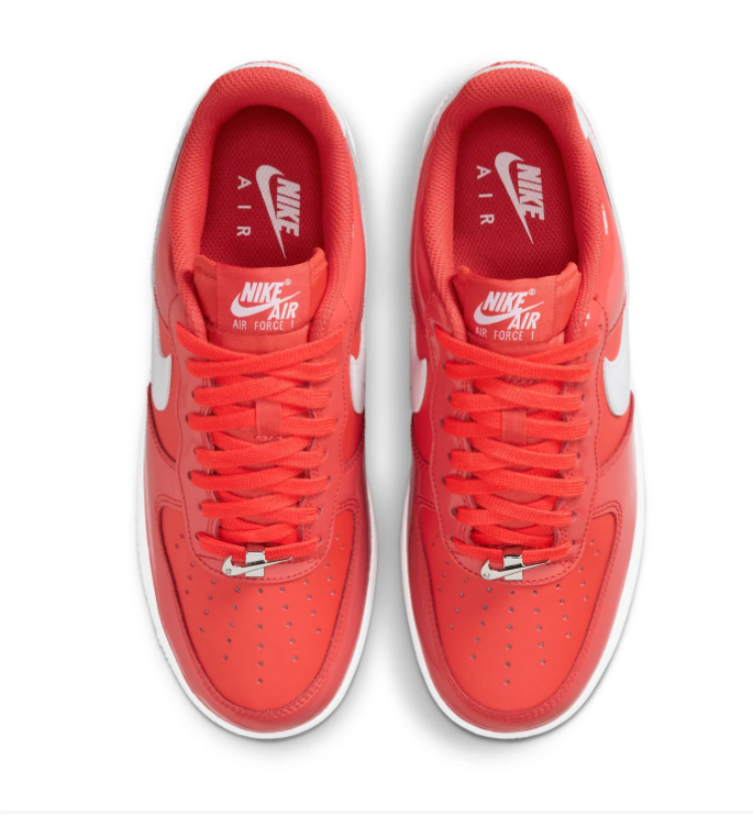 Nike Air Force 1 Low '07 'Habanero Red' Red Leather & White Swoosh Classic Sneakers